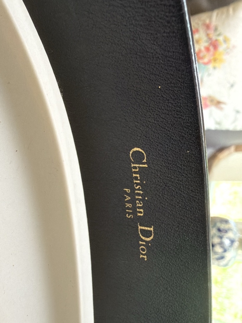 Dior Black Leather Belt with Gold Double 'CD' Buckle - Picture 5 of 7